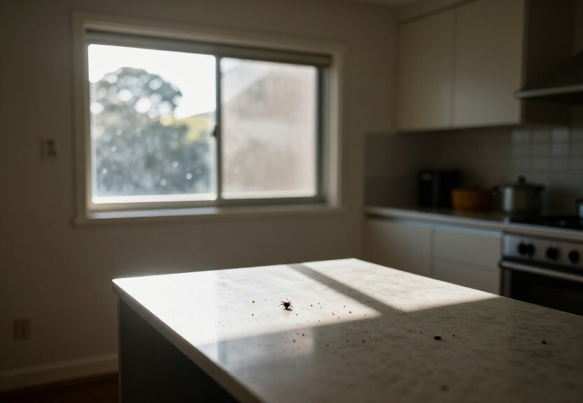 Ant trail along kitchen counter in Orchard Hills home before treatment